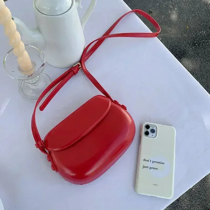 Flap Crossbody Bags Women Mini PU Leather Shoulder Purses and Handbags for Girls Ladies Simple Solid Designer Bag