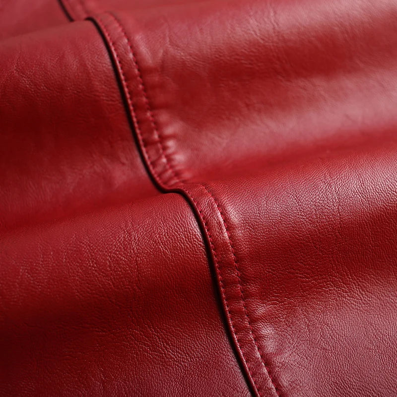 Knee Length  Leather Skirt