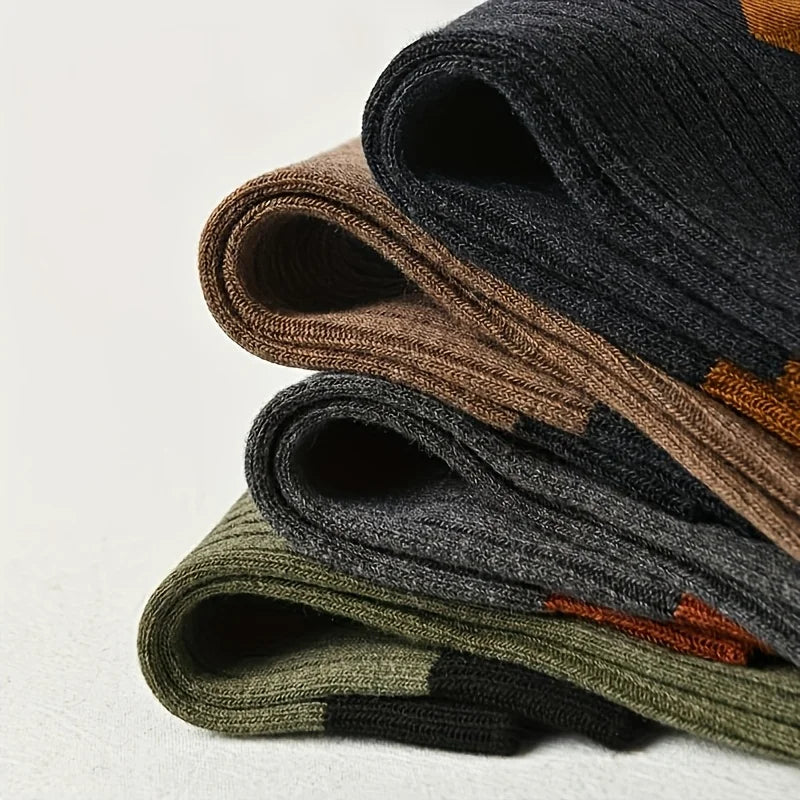 10 Pairs of Men's Four-season Pure Color Breathable Sweat-absorbing Mid-calf Sports Socks Business Matchable Trendy Socks