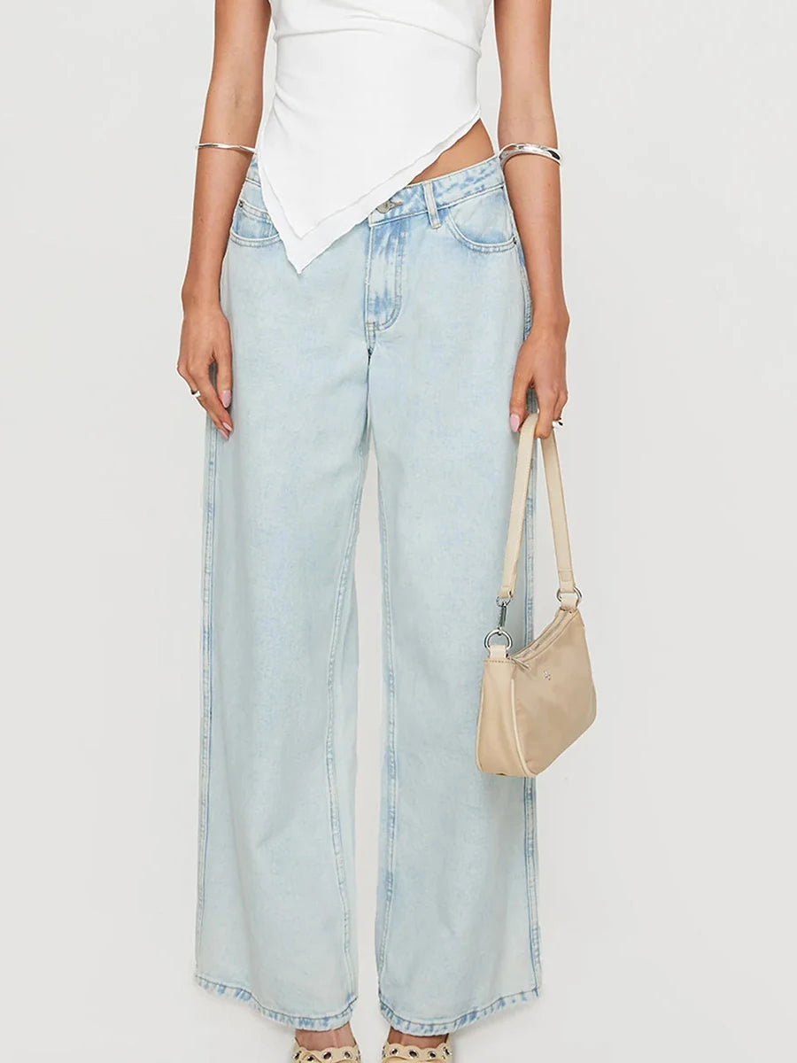 Women s Relaxed fit Jeans with Pockets  Casual Loose Fit