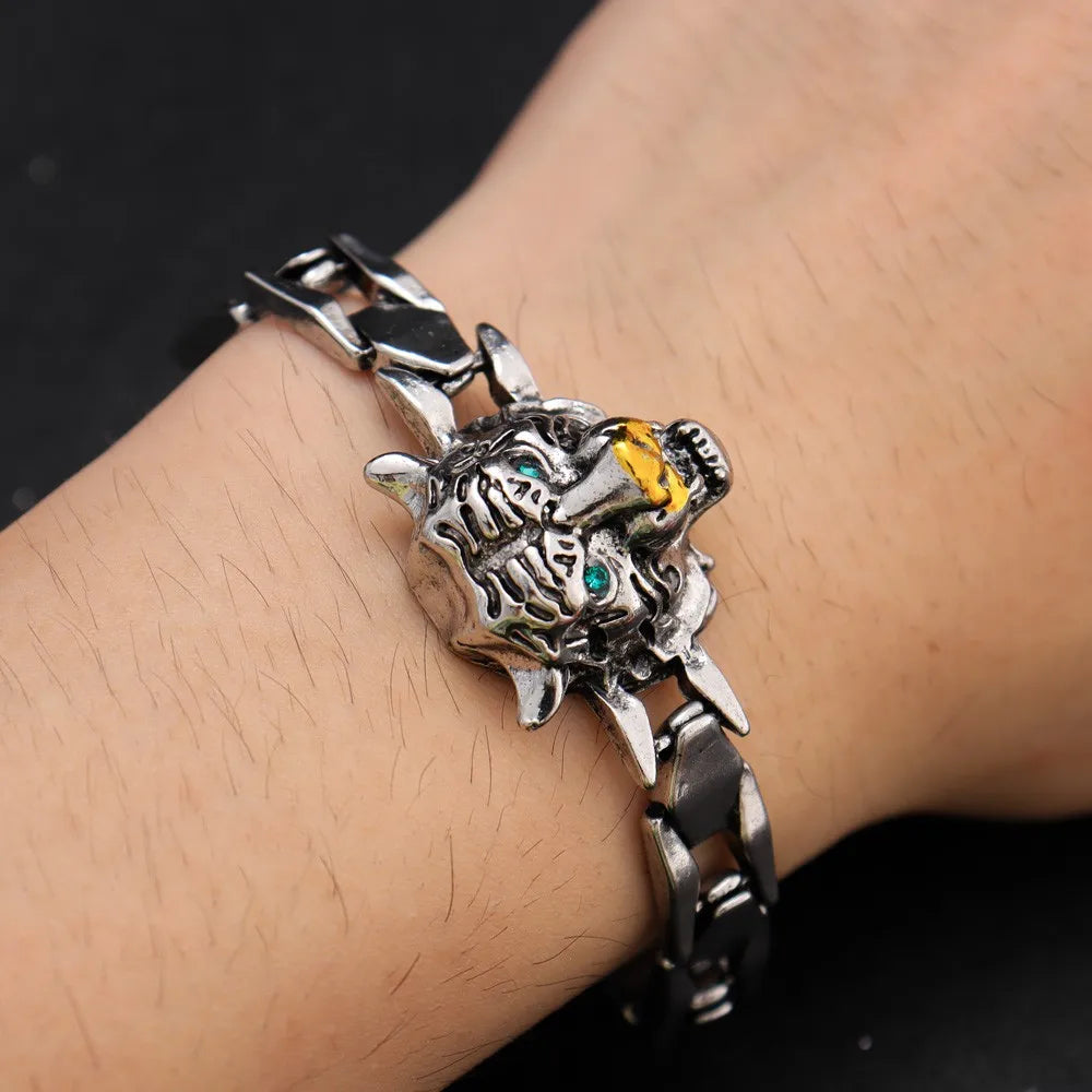 domineering rock men's bracelet High quality metal tiger Chinese Loong accessories bracelet