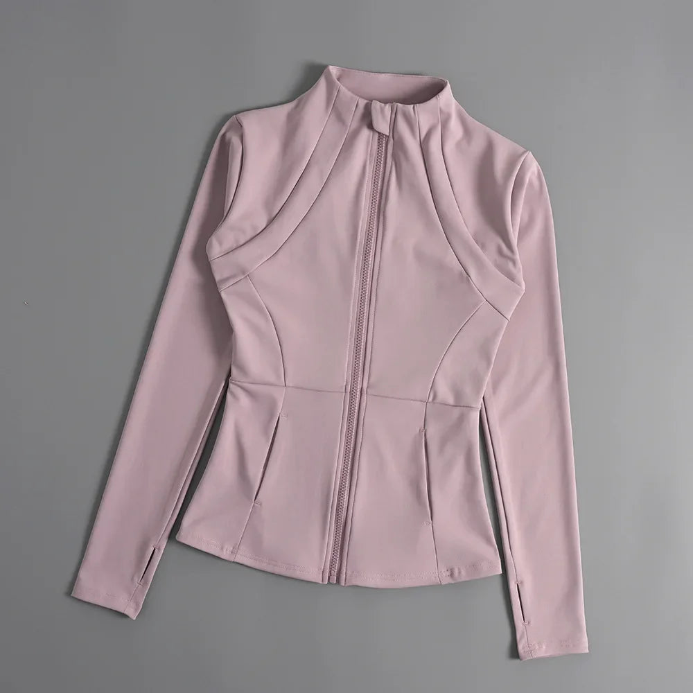 Sports Jacket Women's Shirt Yoga Slim Long Sleeve Fast Running Thin Pilates Fitness Suit Top Clothing