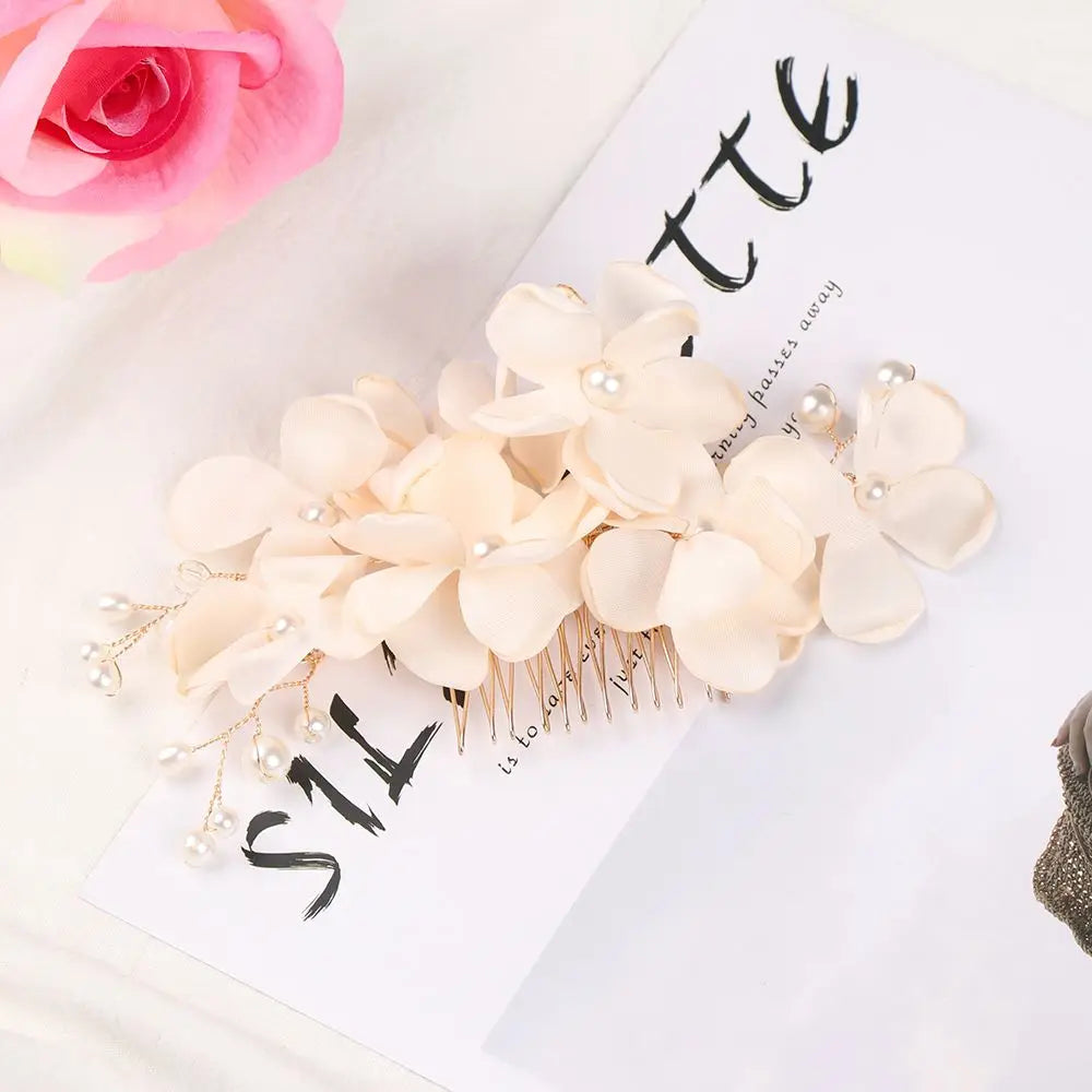 Fashion Red/Pink/Champagne Romantic Flower Hair Clip Hairpin Comb Accessories