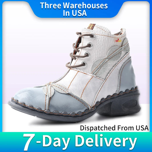 Washed Leather Oxford  Boots