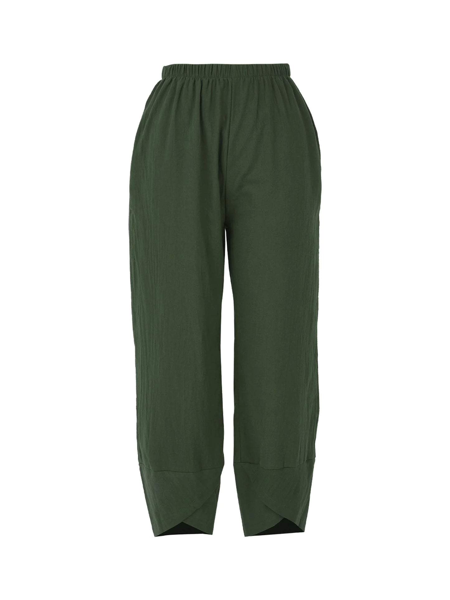 Women s Summer Loose Fit Capri Pants High Waist Solid Color Casual Trousers with Pockets Available in 5 Colors