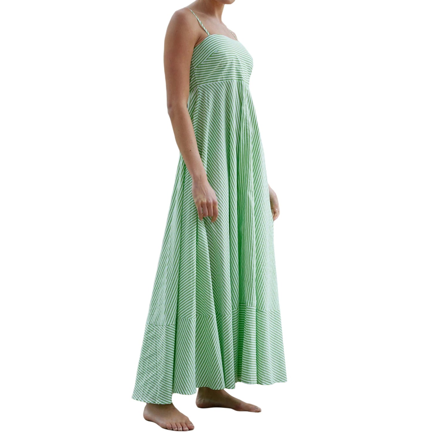 V-Neck Maxi Dress Boho Floral Print Sleeveless Flowy A-Line Beach Party Dress with Pockets
