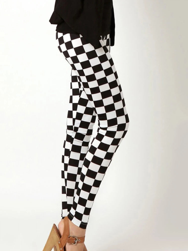 Graffiti Leggings Patterned Print Leggings For Women Leggings Houndstooth  Elastic Design Vintage Leggings