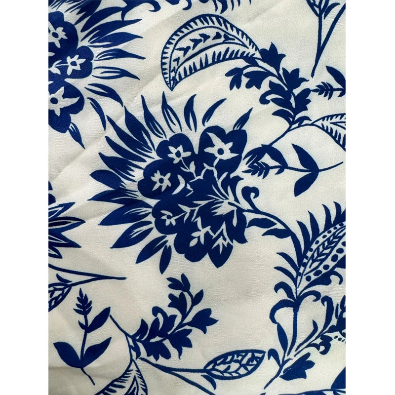 Fashion Floral Dress Casual V-neck Sleeveless Ruffles Tighten The Waist Slimming Elegant Bohemian Floral Women's Dress