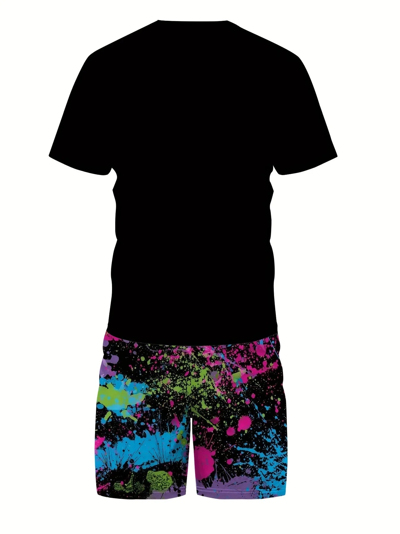 Bear 3D printed men's suit casual short sleeve street clothing hip hop two piece outfit