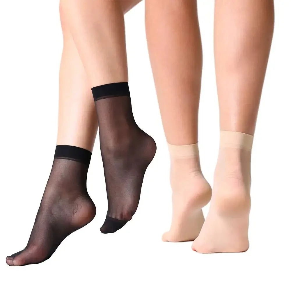 10pairs-50Pairs Transparent Summer Socks Ultrathin Women Nylon Ladies Female Short Ankle Elastic Crystal Spring Silk Sox