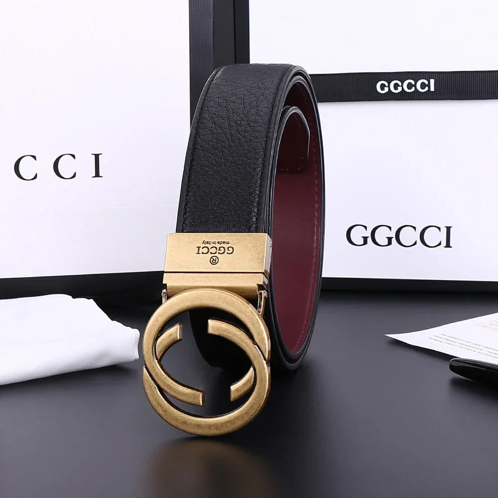 Fashionable Light Luxury High-end Belt Metal Retro Letter Simple Design Trendy and Versatile Business Belt