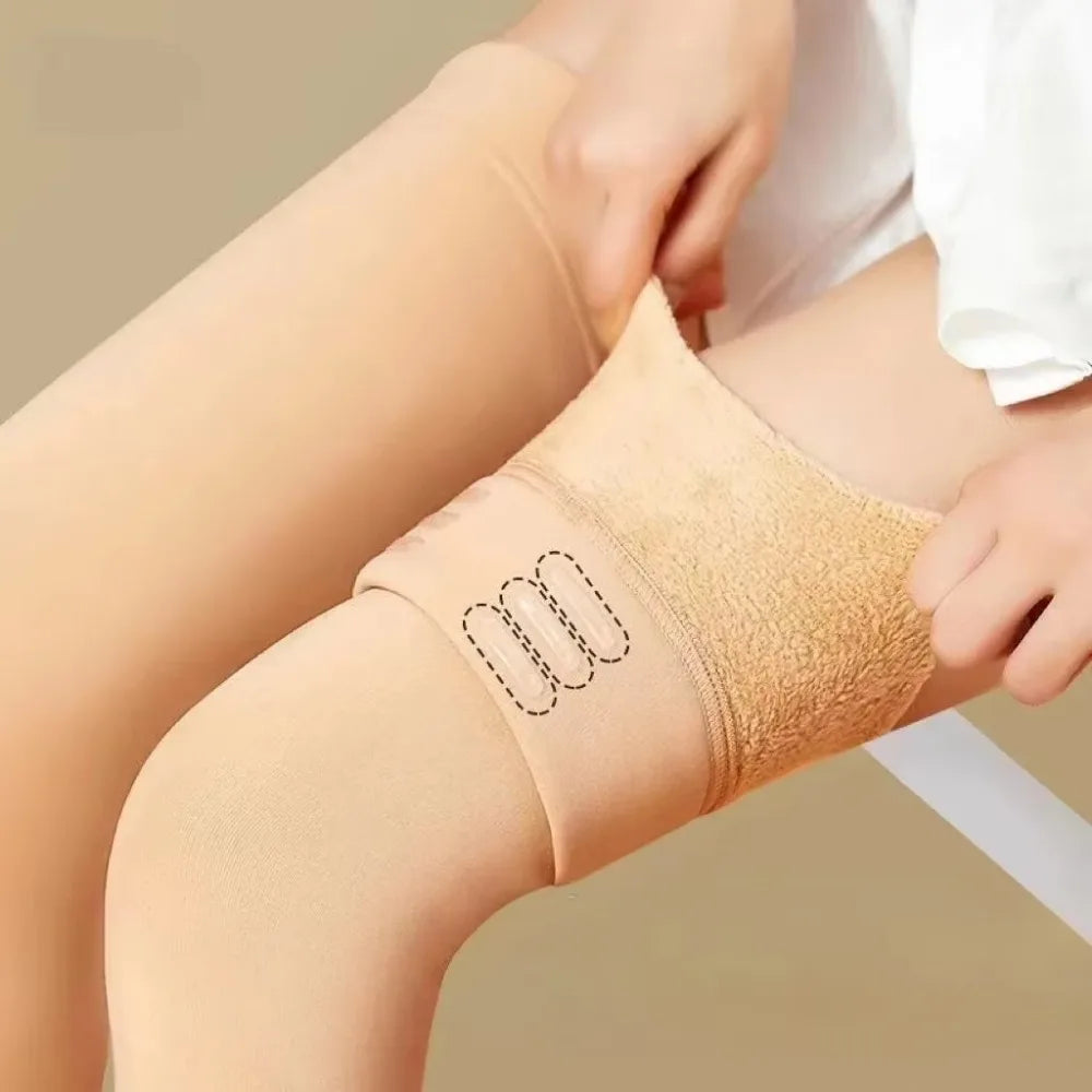 Plush Over Knee Long Socks Velvet Thick Knee Socks with Silicone Pad Anti Slip Thigh High Socks Winter Warm