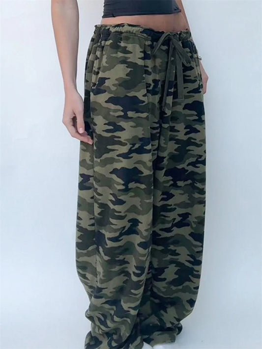 Women s Camouflage Cargo Pants High Waist Baggy Trousers with Pockets Military Style Streetwear Fashion