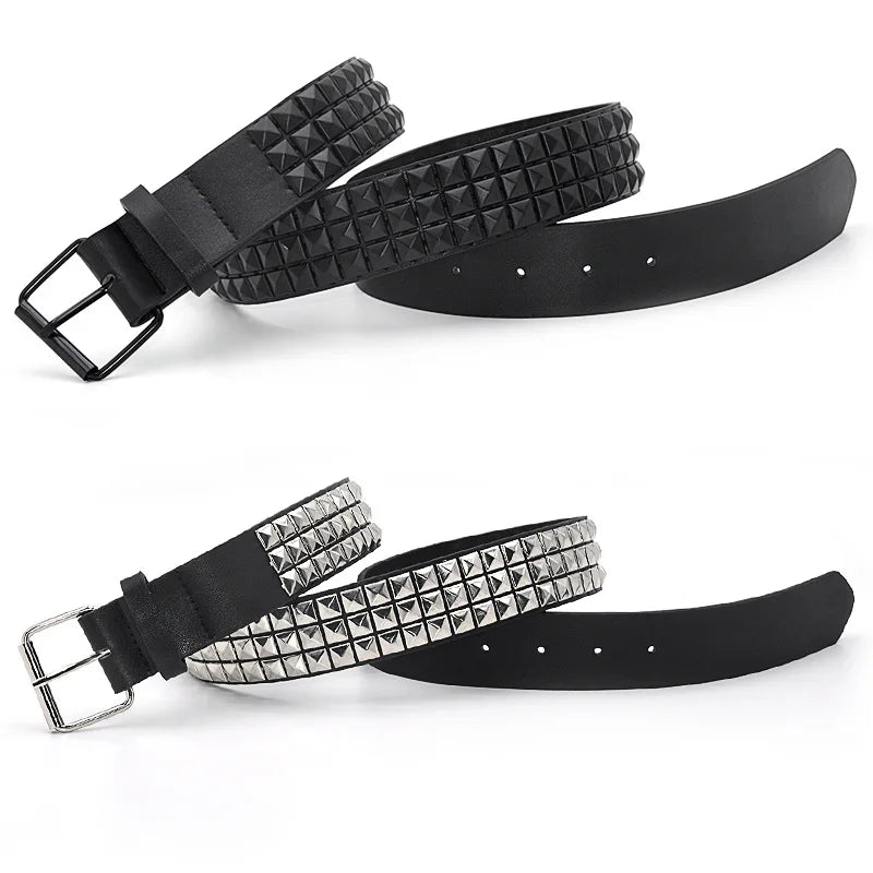 High Quality Rivet Belt Men&Women's Studded Fashion Versatile Belts Punk Rock With Pin Buckle Drop Decoration