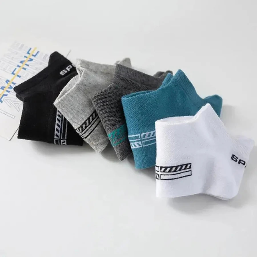 10/20 Pairs Men Short Socks Trendy High-Quality Low Cut Round Neck Ankle Socks Mesh Breathable Sports Casual Men Boat Socks