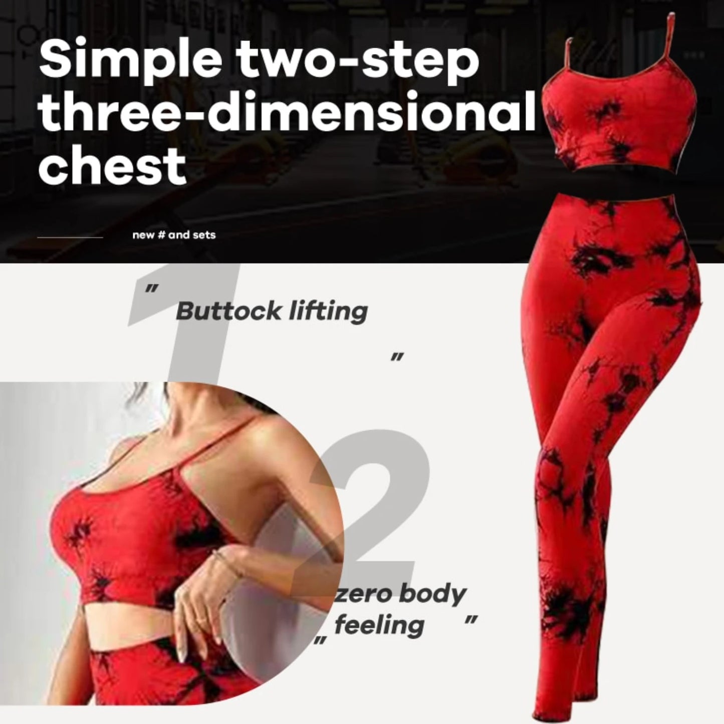 Tie Dye Yoga Tracksuit Fitness Yoga Sets  Workout Bra+High Waist Leggings