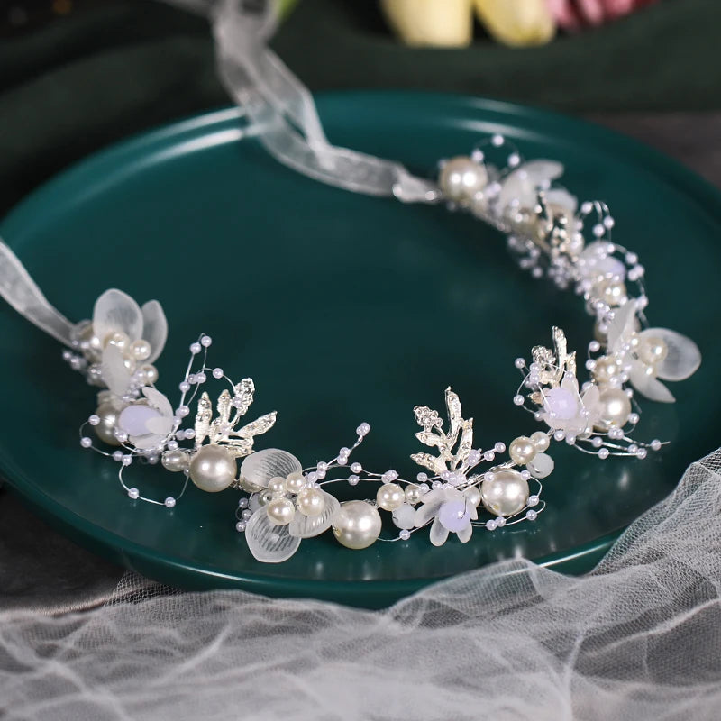 Pearl Crystal  Headband Hairband Rhinestone  Hair Accessories Jewelry Vine For Women