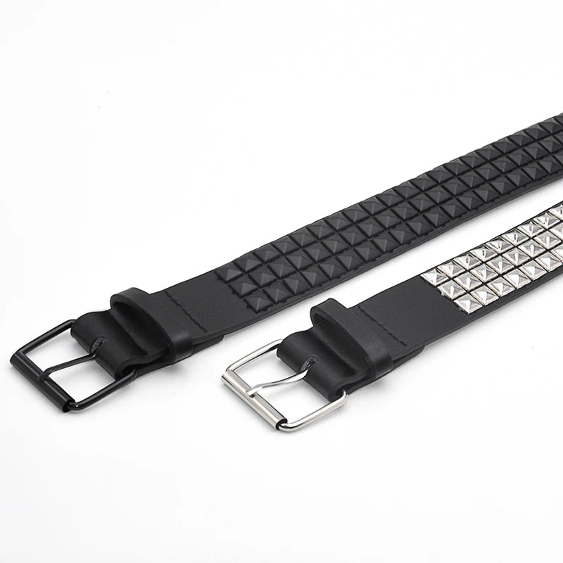 High Quality Rivet Belt Men&Women's Studded Fashion Versatile Belts Punk Rock With Pin Buckle Drop Decoration