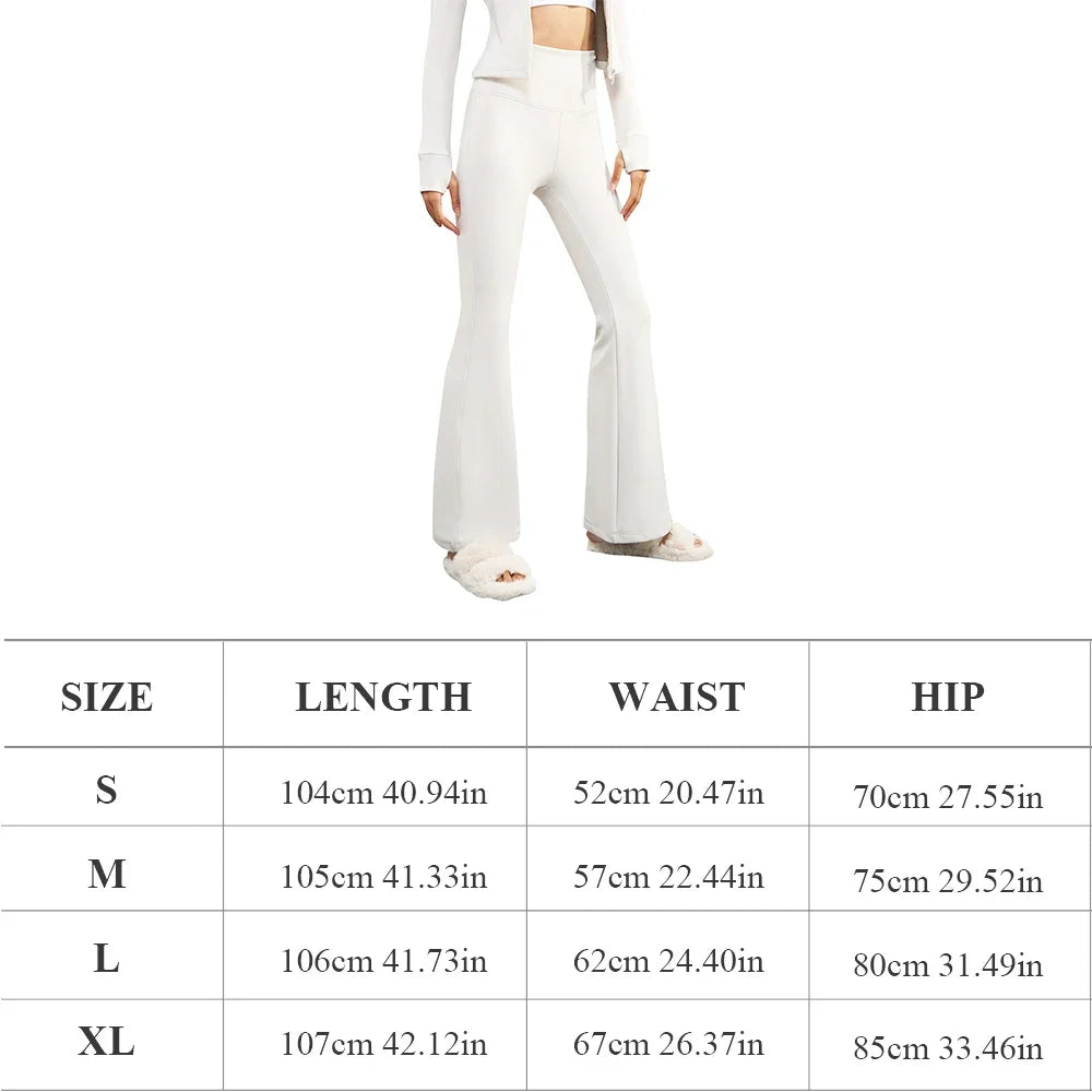 Winter Warm Thick Yoga Pants Flare Leggings High Waist Stretchy Breathable Fitness Trouser