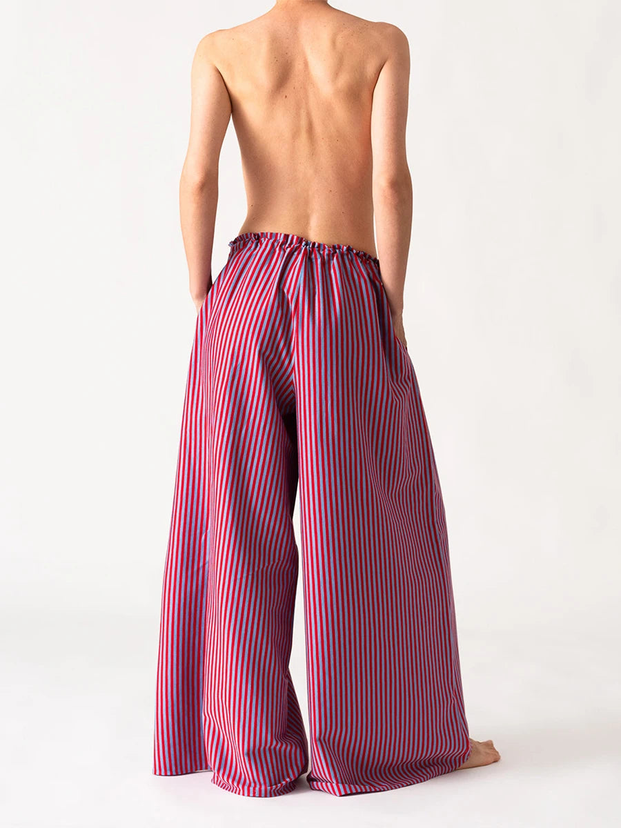 Women s Casual High Waist Wide Leg Palazzo Pants with Elastic Waistband and Pockets for Spring Summer Fashion