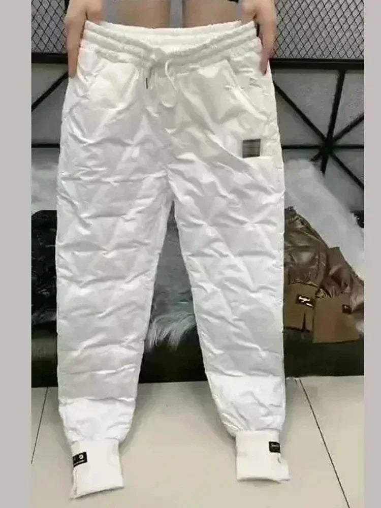 Oversized Down Cotton Pencil Pants  Casual High Waist