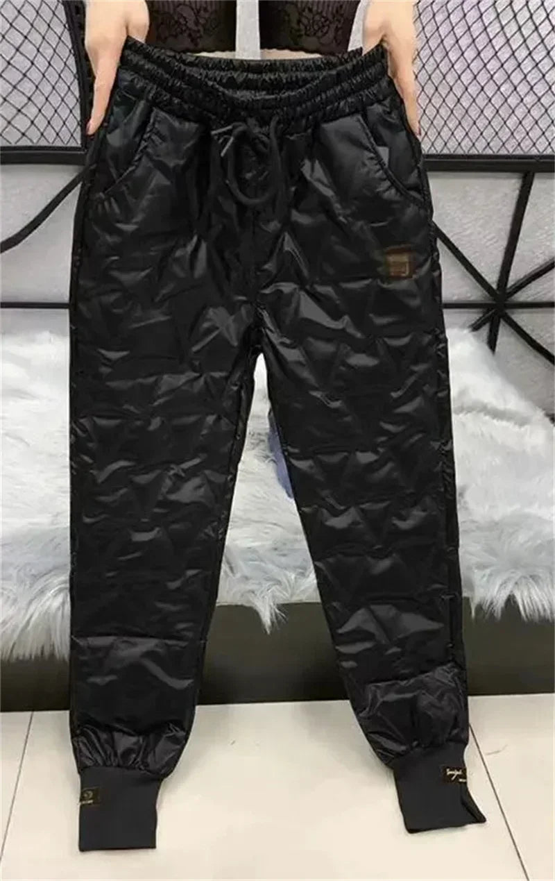 Oversized Down Cotton Pencil Pants  Casual High Waist