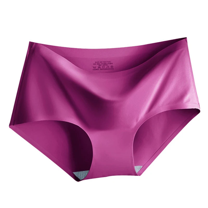 3Pcs/Set Large Size XXL Seamless Women Panties Mid-waist Briefs Female Breathable Underwear Ice silk Crotch Lingerie