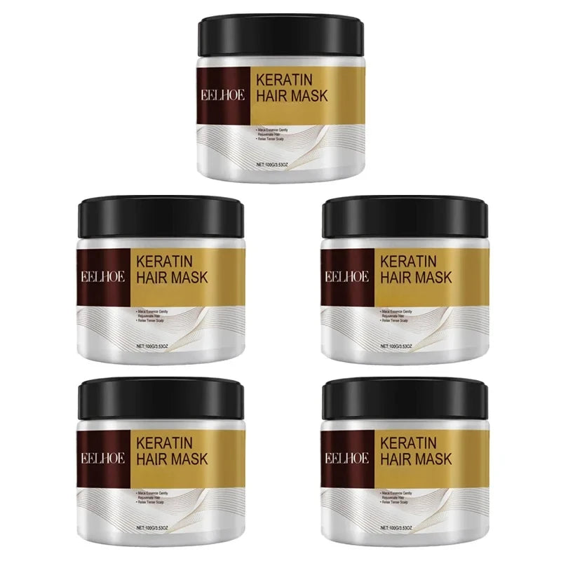 Keratin Hair Mask Deep Nourish Smooths Repair Damaged Hair Treatment Argan Oil Collagen Essence for All Hair Types