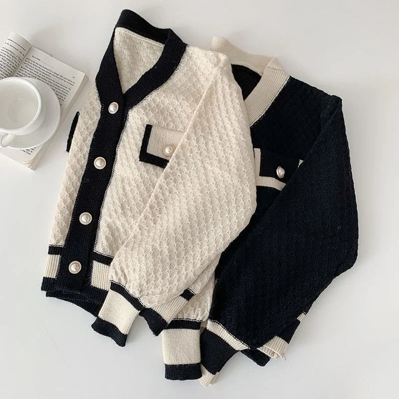 Women's Fashion Loose Long-sleeved Knit Sweater Cardigans Outwear Coat