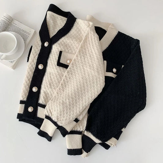 Women's  Fashion Loose Long-sleeved Knit Sweater Cardigans Outwear Coat
