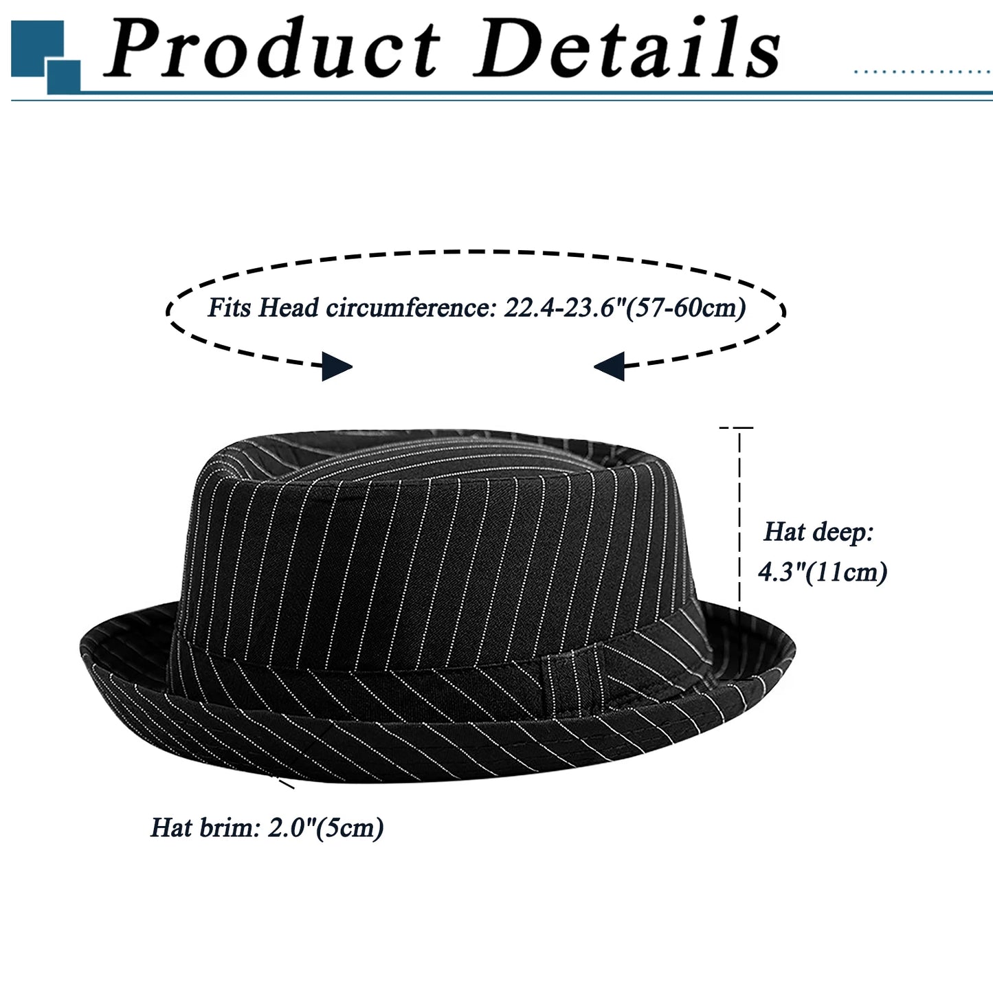 Casual Fashion Men Striped Short Hat Brim Fedoras Classic Neutral Soft Tweed Dress Hat Suitable for Camping and Hiking and fun