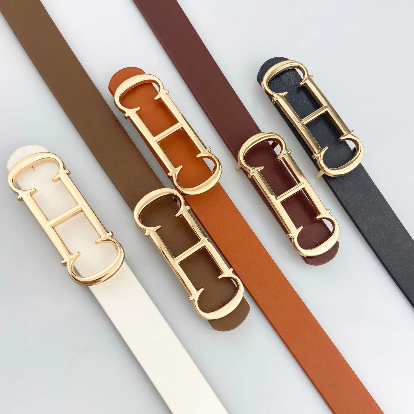 Luxury Brand Pu Leather Belt For  Women Designer Alloy Buckle Waist Strap Female Jeans Trouser Dress Waistband
