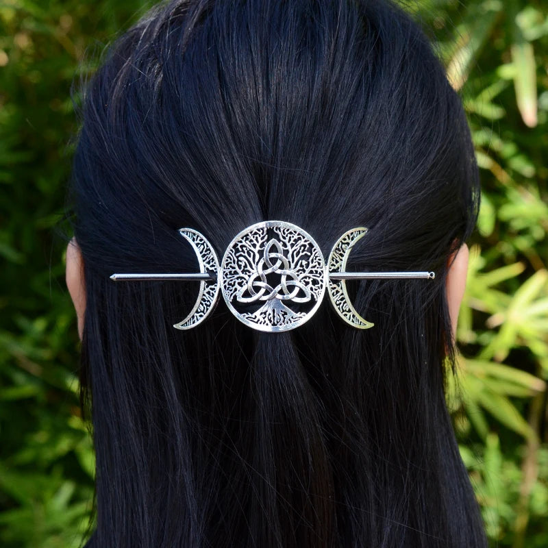 Woodland Goddess Crescent Moon Dragonfly Hair stick Fairy Moon Dragonfly Insect Hair Barrette Hairclip For women