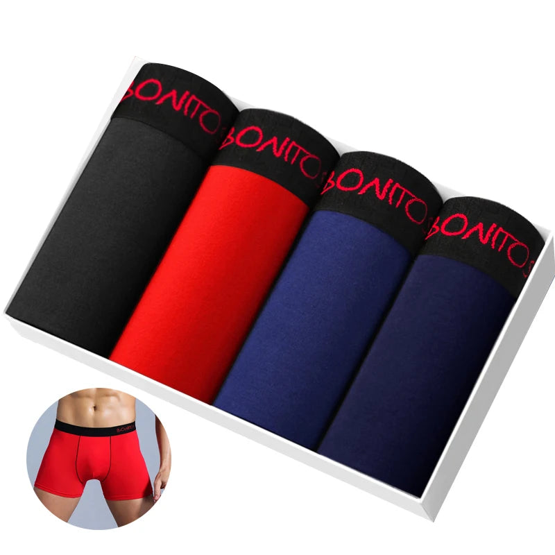 4pcs Cotton Boxers For Man Underwear Slip High Quality Men's Underpants Boxer Shorts Trunks