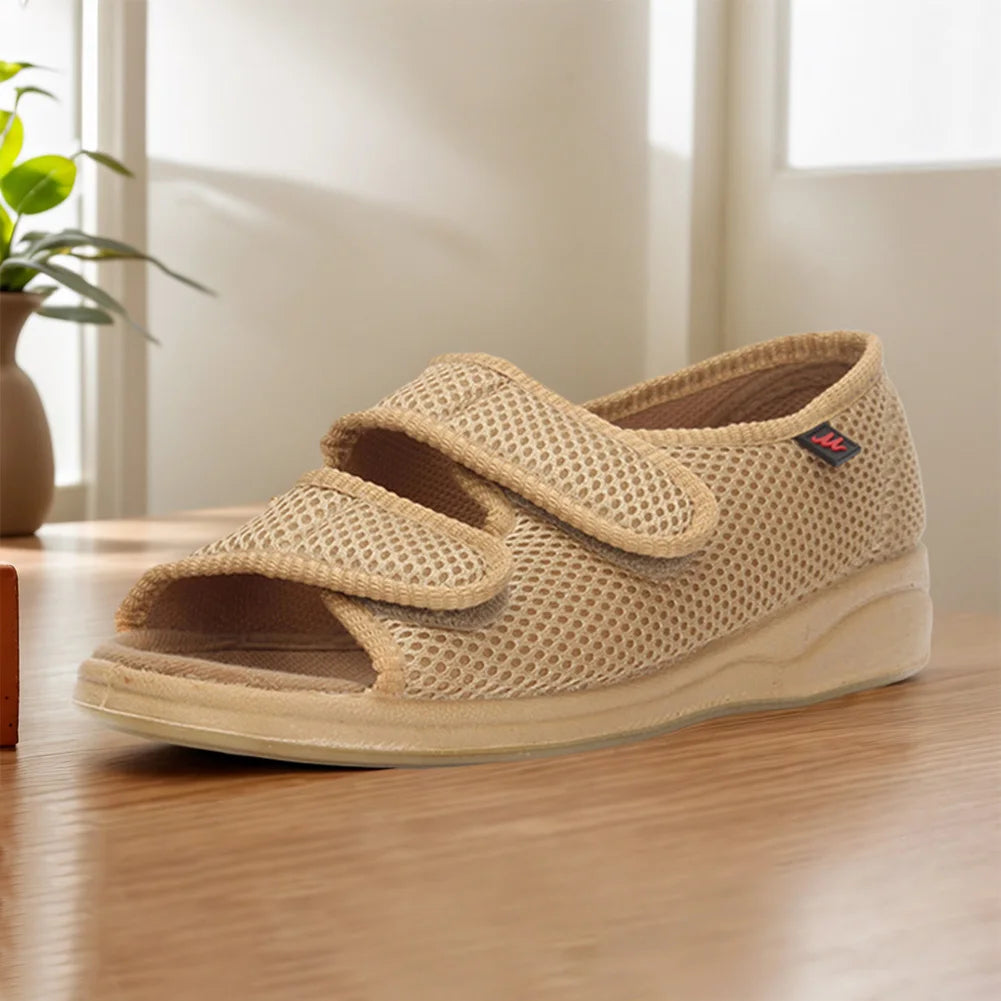 Women Diabetic Sandals Diabetic Shoes Adjustable Open Toe Sandals Breathable Hook and Loop Fastener for Indoor Outdoor