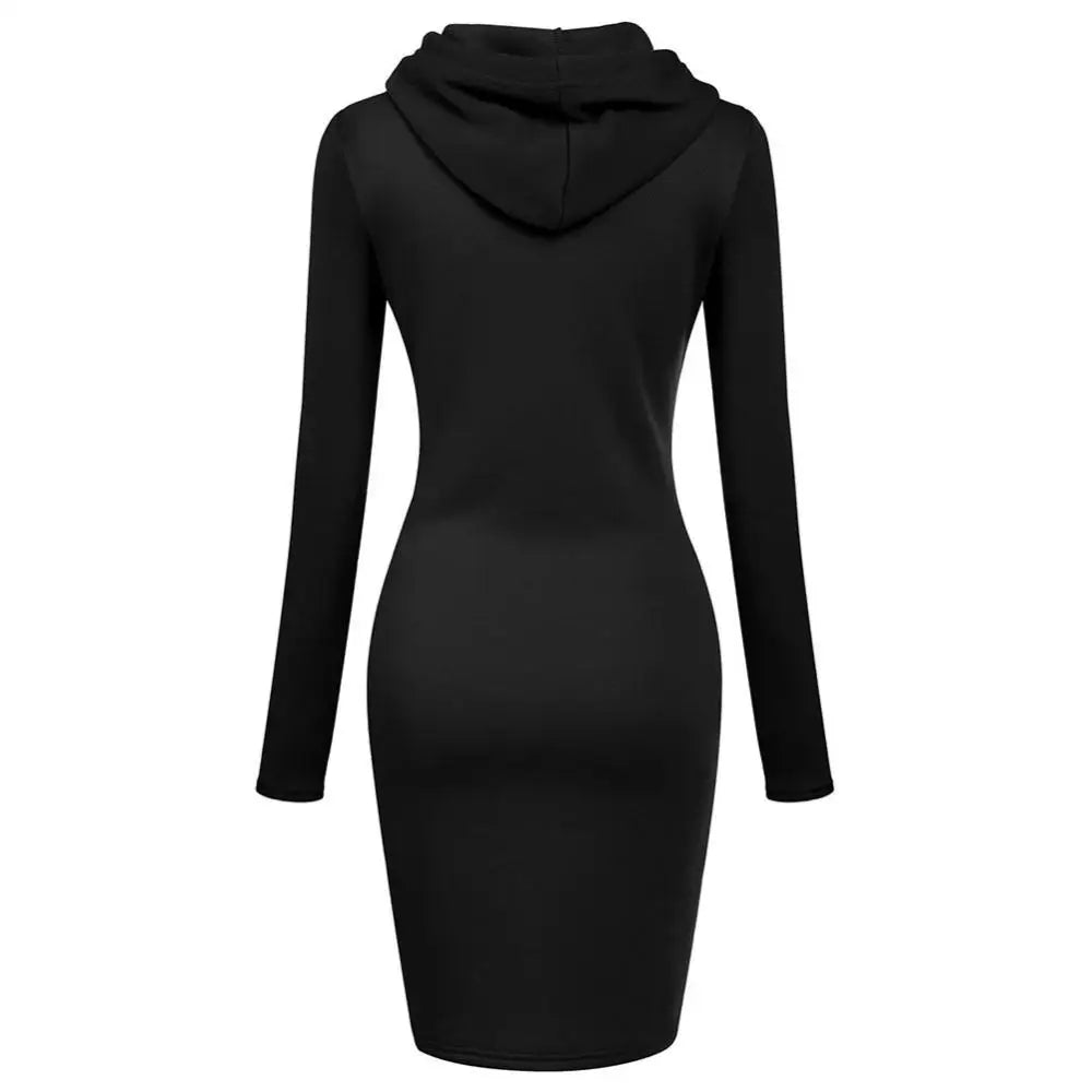 Ladies Dress Autumn Women's Hooded Dresses Hoodies Women's Sweatshirts Women's Hoodies Dress Tops