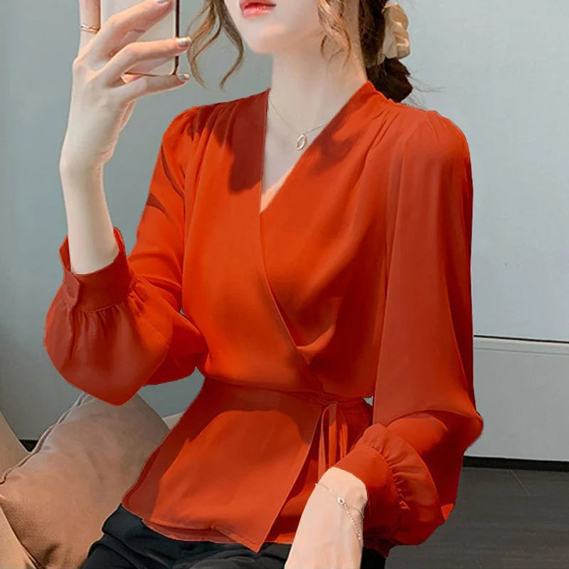 Spring Autumn Office Long Sleeve Shirt Slim