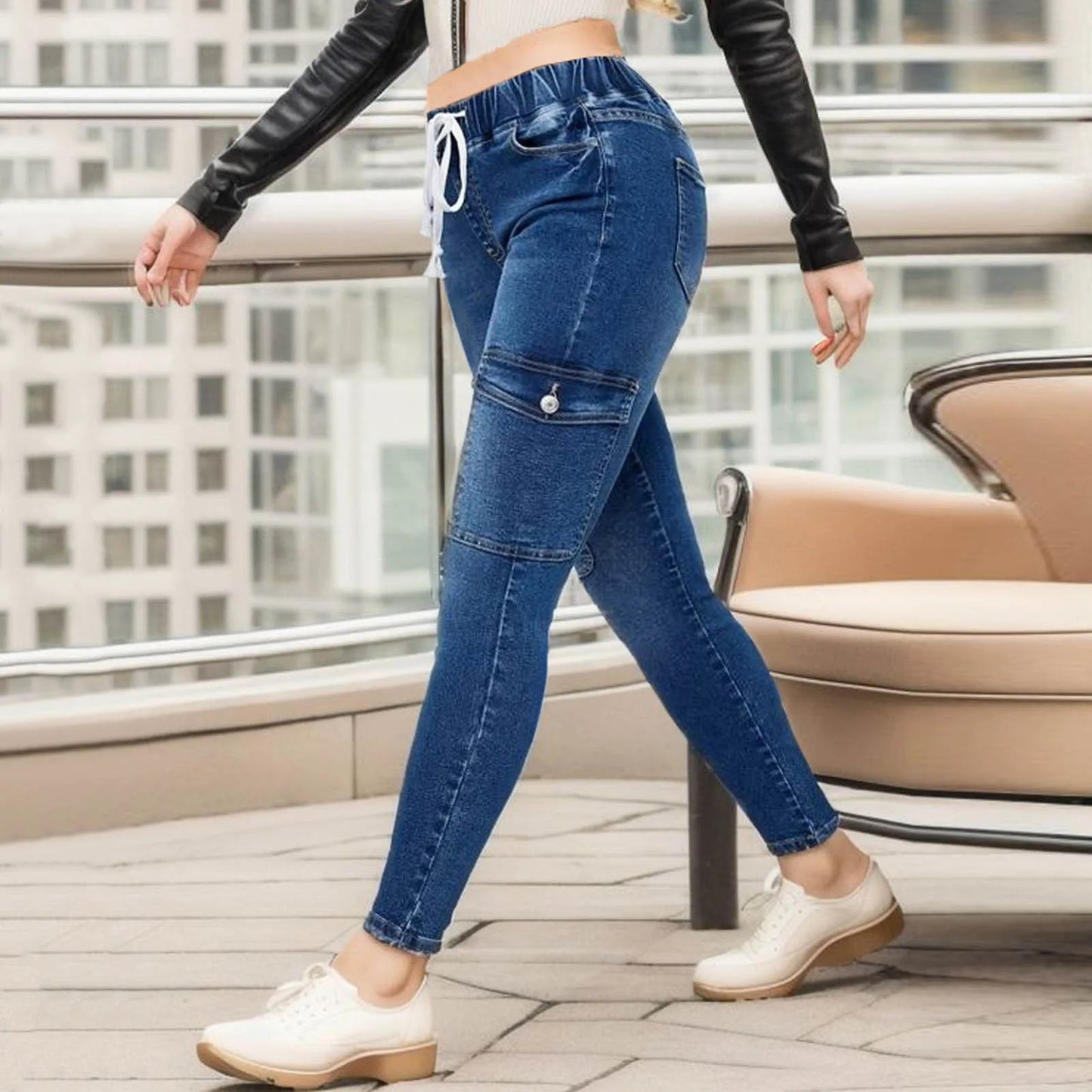 Elastic Skinny Jeans Slim Fit Pants For Women  Fashion Denim Pants Trousers