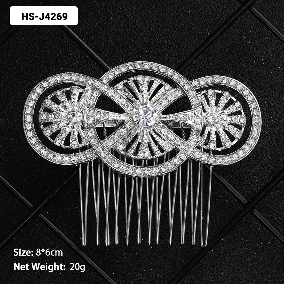 Silver Color Wedding Hair Combs Hairpins Crystal Rhinestone Bride Hair Accessories Women Bridal Hair Jewelry