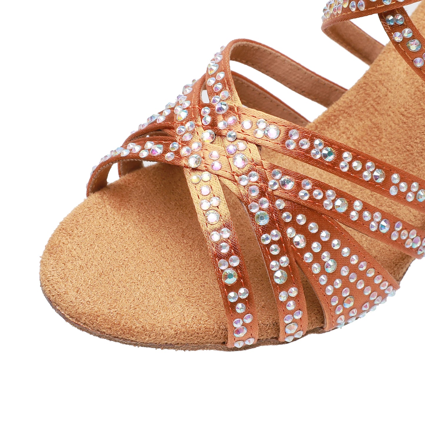 Rhinestone  Latin Dance Shoes Ballroom Tango Salsa Dancing Sandals Medium Heel