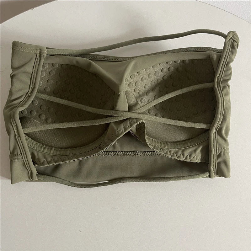 Seamless Tube Top Ice Silk Sexy Wrap Chest For Women Push Up Bras Strapless Underwear Solid Color Bralette Lingerie