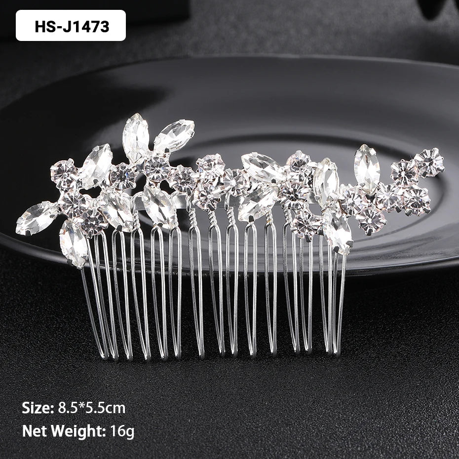 Silver Color Wedding Hair Combs Hairpins Crystal Rhinestone Bride Hair Accessories Women Bridal Hair Jewelry