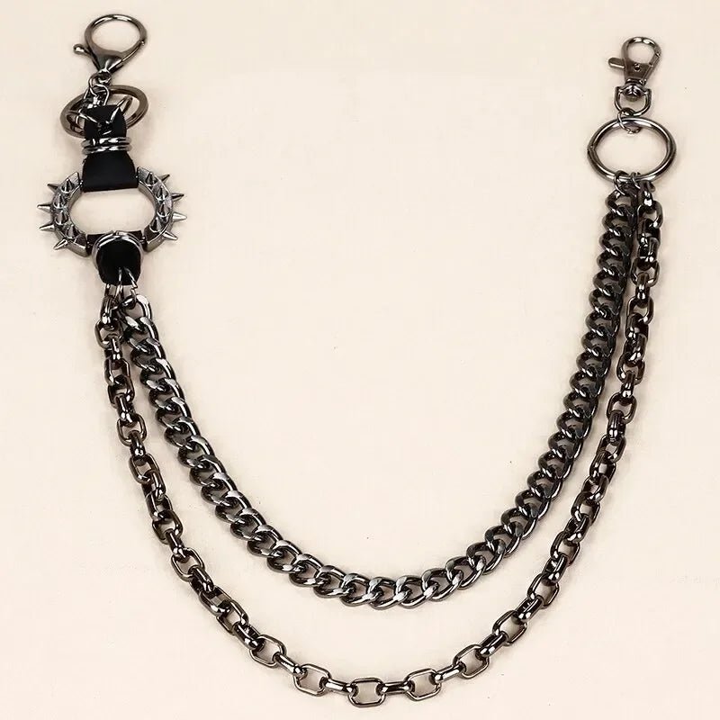 Waist Chains Rock Spiked Pant Trouser Chain Pendant Retro Cool Metal Punk Rock Belts Apparel Handbag Decoration
