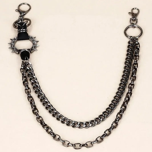 Waist Chains Rock Spiked Pant Trouser Chain Pendant Retro Cool Metal Punk Rock Belts Apparel Handbag Decoration