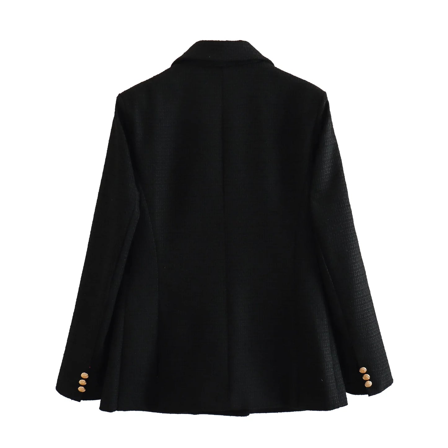Autumn Women's Clothing Style Fashionable Versatile Texture Double breasted Mid length Suit Coat