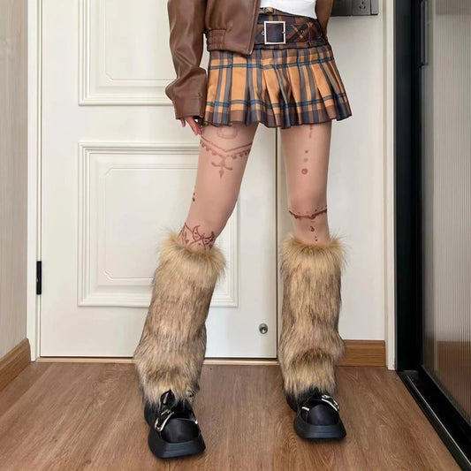 Faux Fur Boot Toppers Winter Leg Warmers Fluffy Furry Boot Cuffs Cover  Accessories Warm Leggings