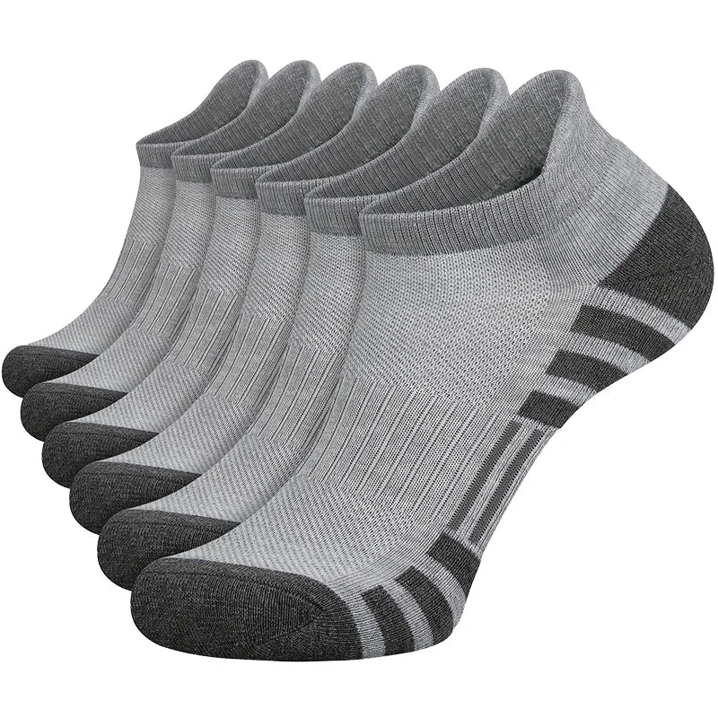 12 Pairs Men's Mesh Breathable Sports Ear Lifting Socks All Season Solid Color Low Cut Casual Mens Short Tube Socks