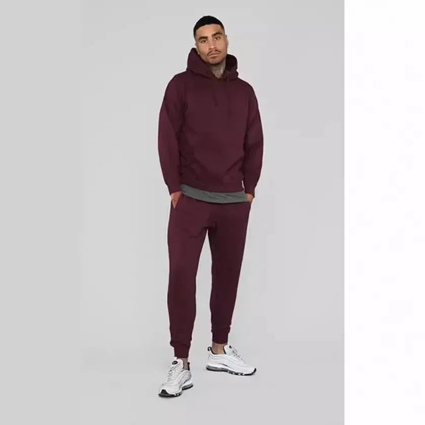 Basic Men/Women 2Pcs/Sets Sweatshirt Hoodies Pants Male Gyms Fitness Tops Joggers Sportswear Tracksuits