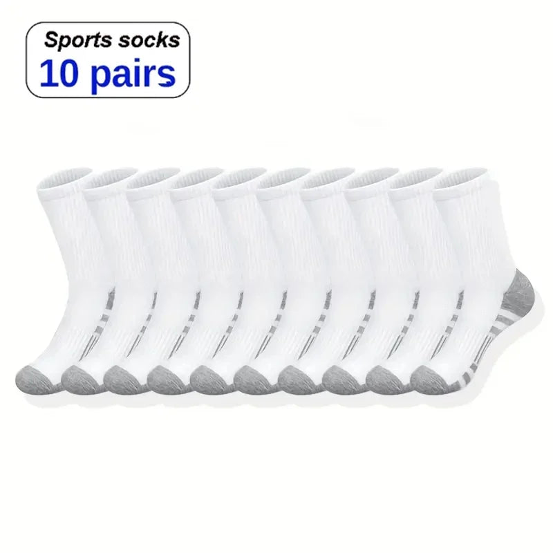 6/10/30Pairs of High-Quality Soft and Comfortable Men's Running Socks Summer Sweat Wicking and Breathable Basketball Sports Sock