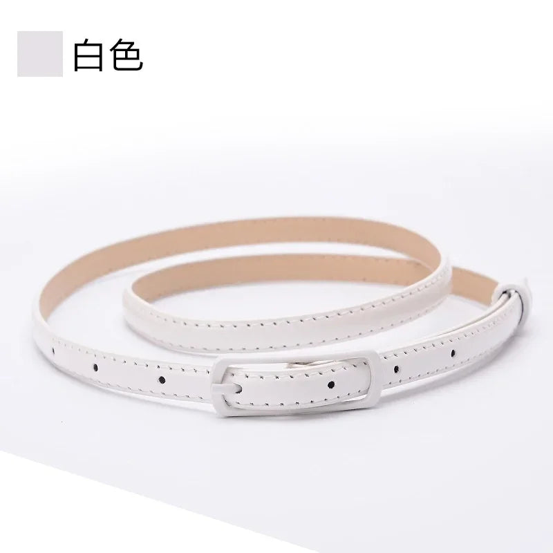 Ladies Fine Belt Word Buckle PU Belt Ladies Fashion Belt Thin Waist Skirt